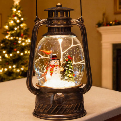 Musical Christmas Snow Globes Lantern, 7.87" Lighted Electric Snowglobes with 8 Holiday Songs 6H Timer Dual Power, Snowman Christmas Ornaments Snow Globe for Kids Adults Xmas Decor Gifts for Men Women
