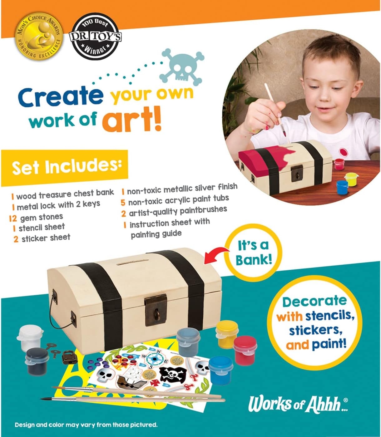 Works of Ahhh... Craft Set - Solar System Mobile Classic Wood Paint Kit