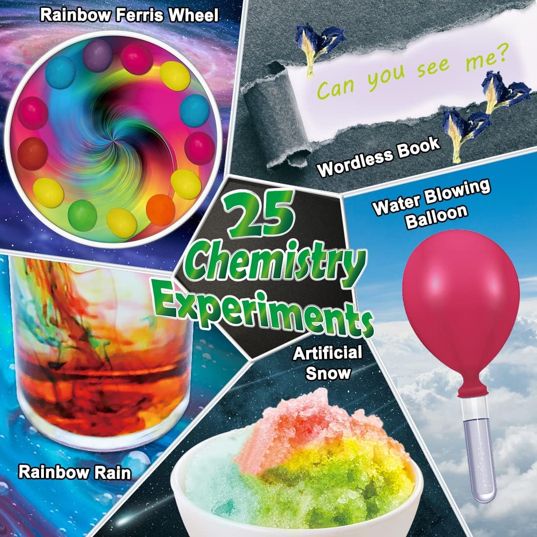 UNGLINGA 210 Experiments Science Kit for Kids, Boys Girls Birthday Toys Gifts Idea, Chemistry Set, Volcano, S.T.E.M Science Educational Project