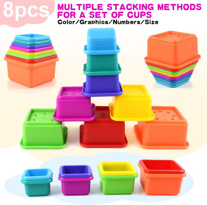 Baby Stacking Nesting Cups Toy, Montessori Toys for Toddlers 6+ Months
