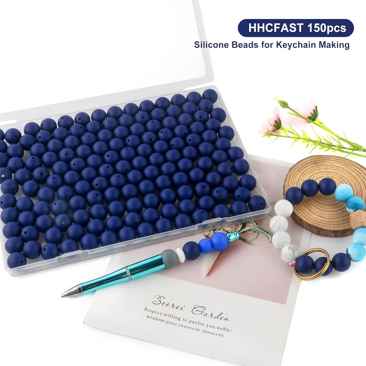 65Pcs 19mm Silicone Beads for Keychain Making Bracelet Necklace, Bulk Round Silicone Beads for Pens（Christmas Green） - Colors A