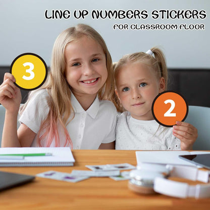 Floor Number Stickers for Classroom Lining up - 36PCS Line up Spots for Classroom Floor Stickers Dots Floors Numbers Decals for Back to School Preschool Kindergarten Supplies