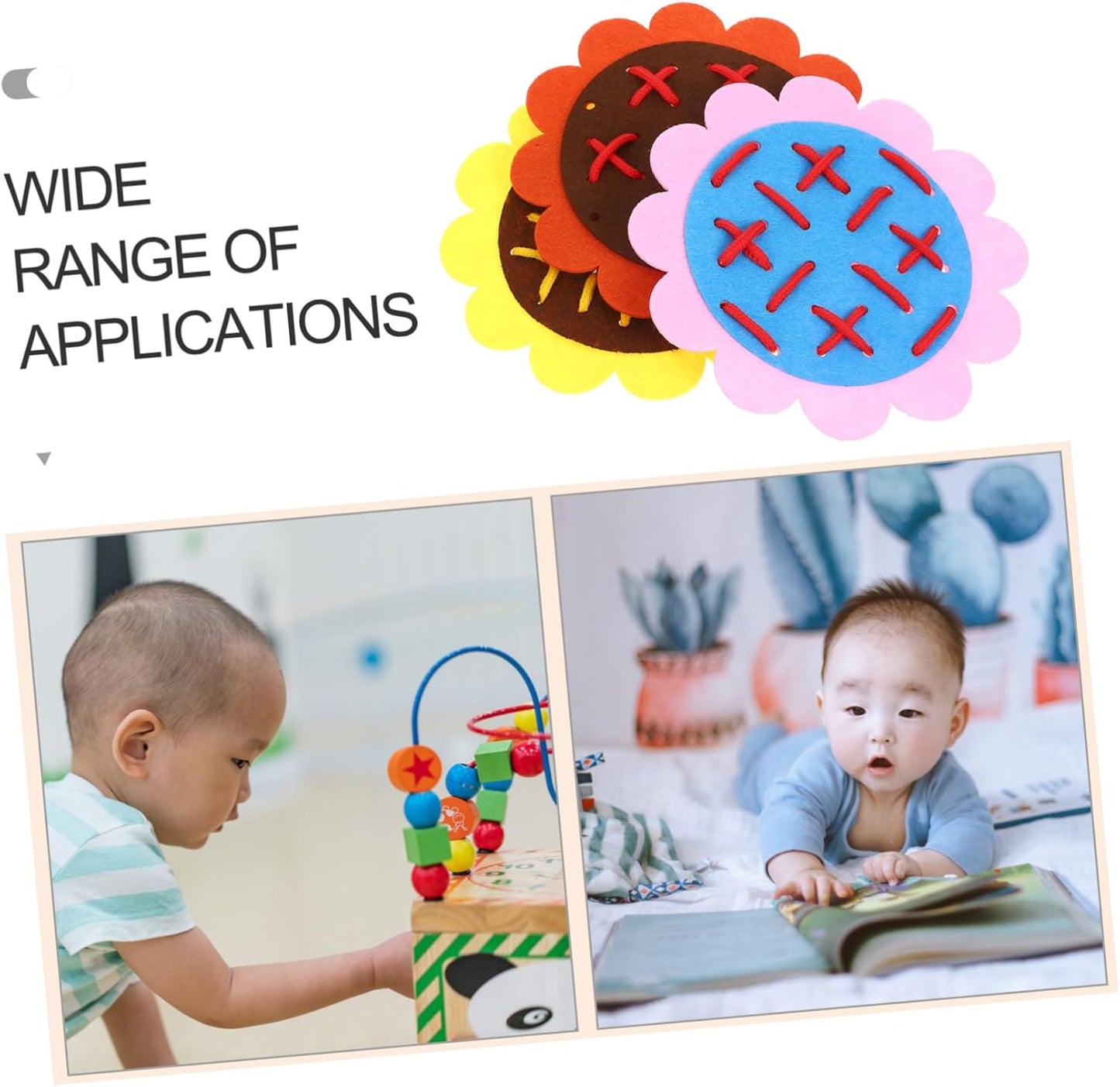 YARNOW 1Set Lacing for Non Woven Threading Activity with Edges for Fine Motor Skills Development and Early Learning Travel Fun