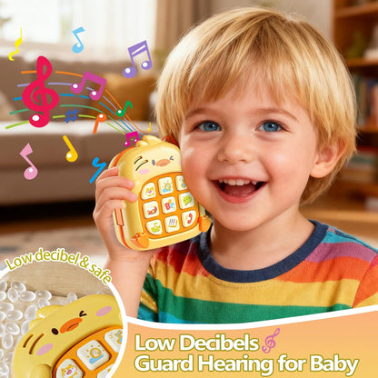 COUOMOXA Duck Baby Music Toy for Toddler: 1-3 Years Old Kids Sensory Busy Board - Montessori Early Educational Toy for 9-12-18 Month Age Travel Game - Christmas Birthday Gift for Boys Girls