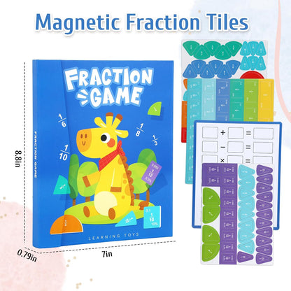 Magnetic Fraction Demonstration Book Educational Puzzle, Magnetic Fraction Tiles & Circles for Kids Math Manipulatives Fractions Tiles Montessori-inspired Score Disk Demonstrator for Elementary School