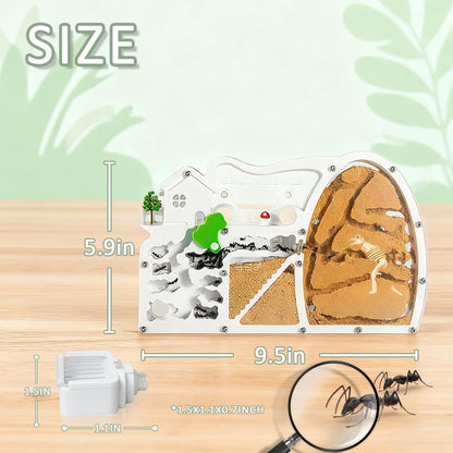 ELNMLHT Ant Farm Castle with Forage Box, Large Sand Ant Colony Observation Kit, Ant Viewing Habitat Science Kit, Science Educational Gift for Kids