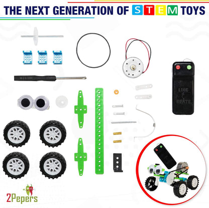2Pepers Electric Motor Robotic Science Kits for Kids (4-in-1), DIY STEM Toys Kids Science Experiment Kits,Building Educational Robotics Kit for Boys and Girls,Circuit Engineering Science Project Kits