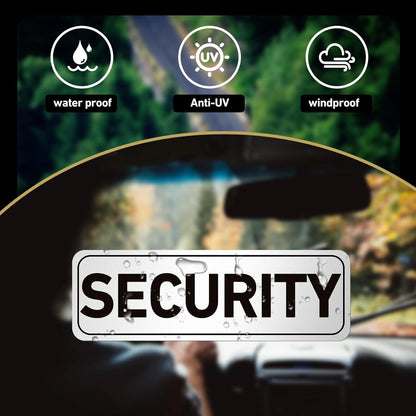 2 Pcs Security Officers Magnetic Signs Heavy Duty Reflective Security Sign Magnet Waterproof Magnetic Decals for Vehicles Cars Truck Rover Patrol 18 x 6 Inch White with Black Border