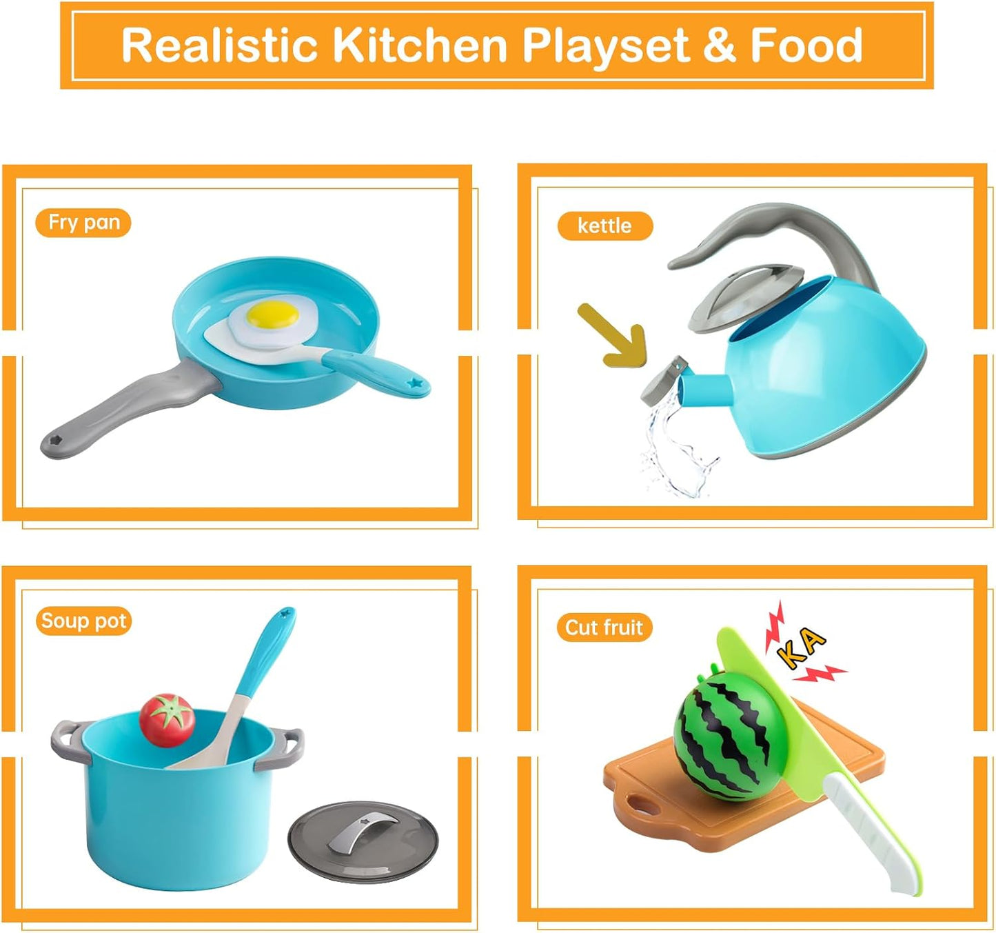 150Pcs Kitchen Playset, Toddlers Pretend Cooking Cookware Accessories, Food, Picnic Blanket, Fruits, Veges, 2Pack Shopping Storage Basket, Dessert and Prop Money, Gift for Kids (Pink)