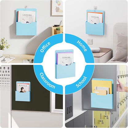 Magnetic File Holder - Magnetic Paper Holder, Pocket Organizer Office Supplies Storage Mail Organizer for Notebooks,Planners,Letter (Black)