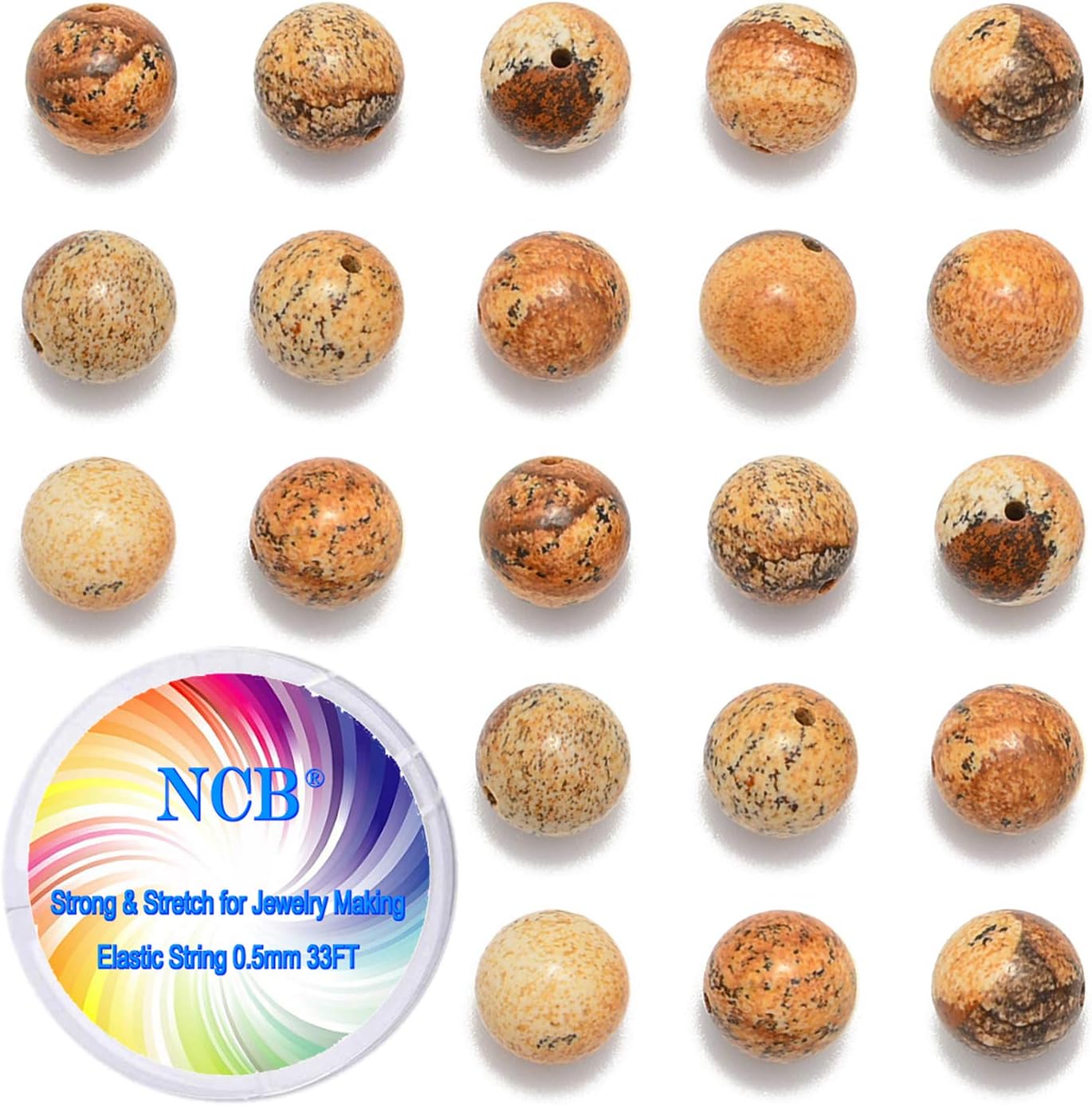 NCB 100pcs Original Natural Stone Beads Gemstone Round Loose Beads 6mm 8mm 10mm (Blue Aventurine, 6mm 100Beads) - Colors A