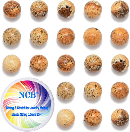 NCB 100pcs Original Natural Stone Beads Gemstone Round Loose Beads 6mm 8mm 10mm (Blue Aventurine, 6mm 100Beads) - Colors A