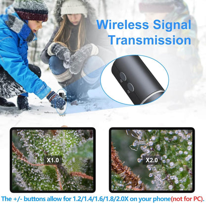 4K WiFi Microscope for iPhone Android PC, 50-1000X USB Digital Microscope Wireless Super HD Endoscope Camera Compatible with All Cellphones iPad Android Tablet Windows Mac Chrome Linux