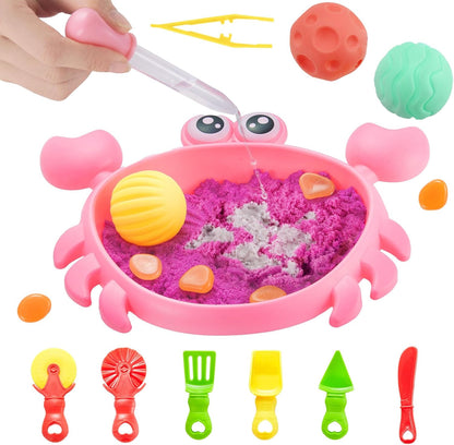 Carolart Pet Sensory bin,Dog and Cat Sandbox for Kids,Kids Play Sand Kit,Pet Play Set with Sensory Sand,Pet Care Play Set,Role Pretend Play Beach Toy Birthday Gift for Girls Boys 3 4 5 6 Years Old