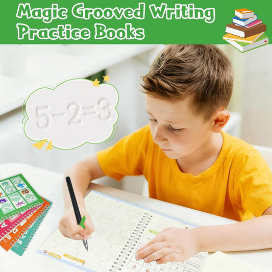 Magic Grooved Handwriting Practice Books for Kids 3-7 | Preschool Tracing Workbooks, Educational Toys for 4 Year Olds | Perfect Easter Gifts for Toddlers (Mix Color-6Pack)