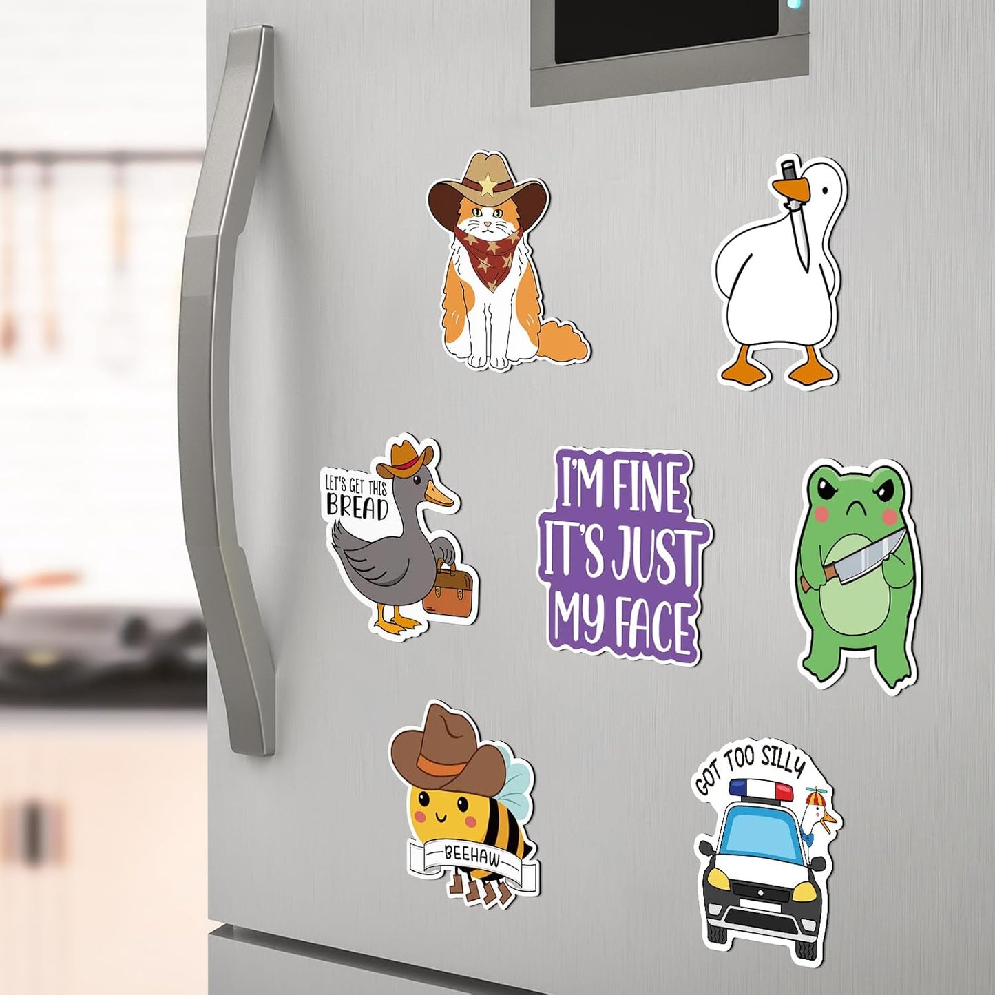 Ceenna 20 Pcs Funny Fridge Magnets Reusable Cute Animals and Words Fun Anime Refrigerator Magnets for Office Work Home Car Locker Cabinet Gifts Decorations(Classic Style)