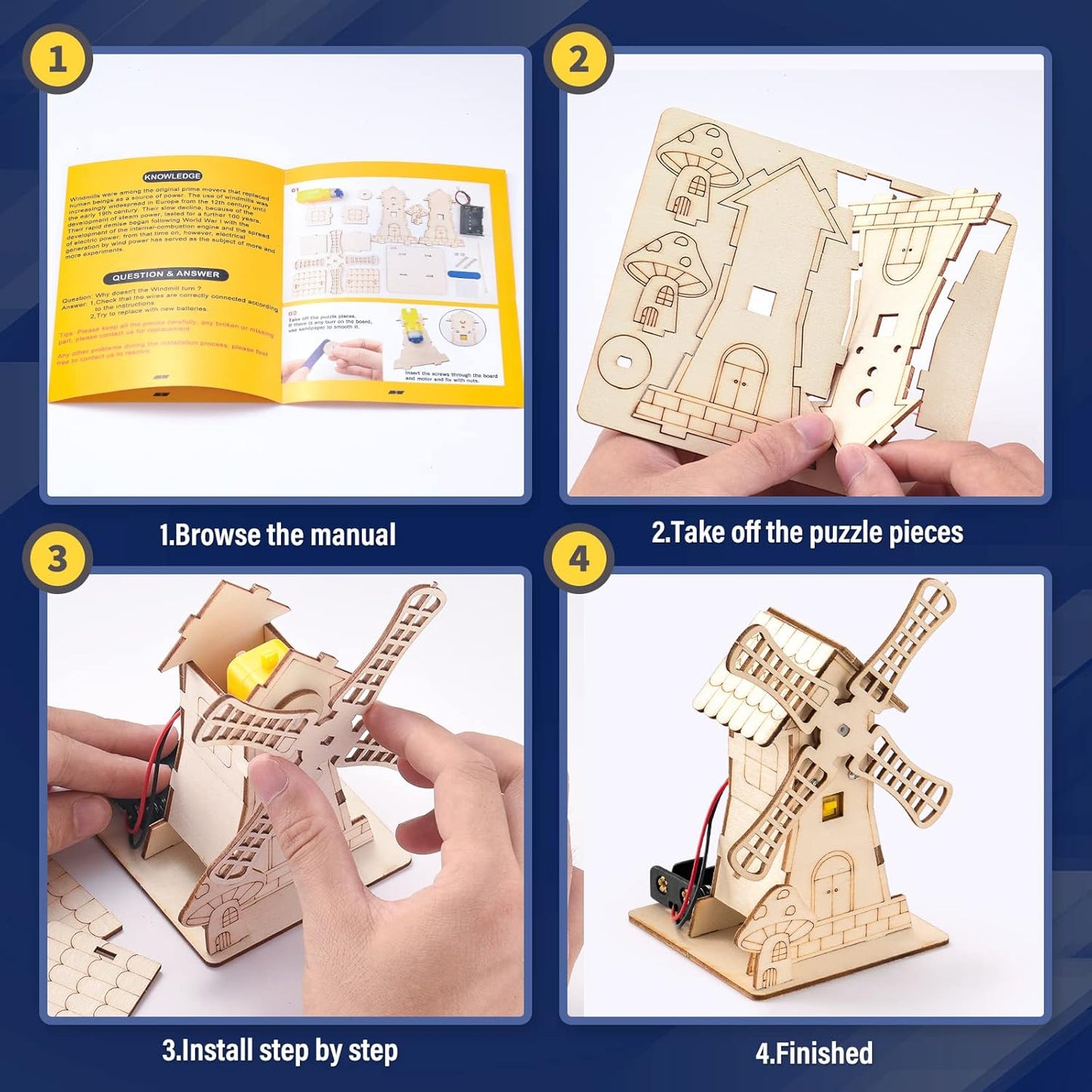 Yutin 5 Individual STEM Science Kits for Kids, Wood Arts and Craft Kits, STEM Toys for Boys Girls Age 8-12 8 10 12 13 14 Birthday Gift Idea, 3D Puzzles Building Engineering Model Set