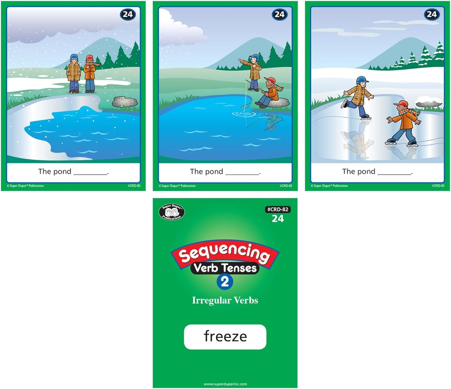 Super Duper Publications | Sequencing Regular and Irregular Verb Tenses Set 2 Fun Deck | Communication and Early Reader Skills Flash Cards | Educational Learning Materials for Children