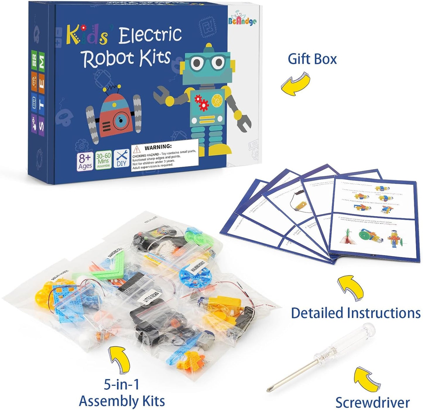 STEM Toys for Ages 8-13, Boys Crafts Robotics Science Kits for Kids Age 8-12, Robot Building Kit for Kids 8-10, Experiments Activities, Engineering STEM Toys 7+ 6 7 8 9 10 11 12 + Year Old Gifts