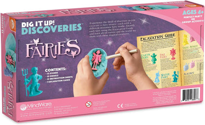 MindWare Dig It Up! Discoveries Fairies Dig Kit – 12 Surprise Eggs and 12 Fairies Toys for Girls & Boys - Great for Birthday Party Kids Activities - Ages 4 and Up