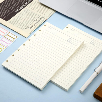 Discbound Notebook Refills for 11 Discs Notebooks 8.6 in x 12 in Letter Size 120 Sheets Multi-Subject Project Lined Pages Customizable Removable Pages(100 GSM) Heavyweight Planing Paper