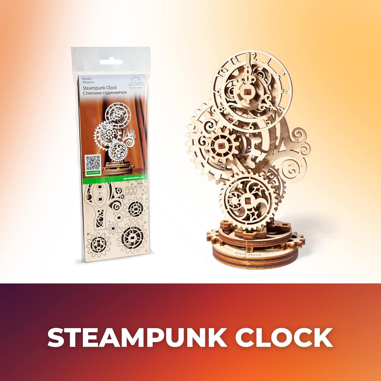 UGEARS Old Clock Tower 3D Wooden Puzzles for Adults - Wooden Model Kits for Adults Clock Kit for Do It Yourself Wood Building Kit for Adult Mechanical Puzzle Brain Teaser, Hobby Set
