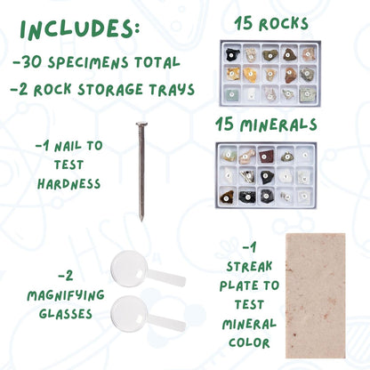 STEM Toy Rock Science Kit Geology Mineral Specimen For Kid Geologists