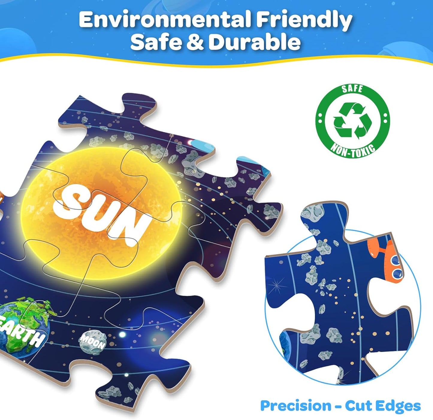 Jumbo Floor Puzzle for Kids, 48 Pieces Large Solar System Jigsaw Puzzles for Kids 3 4 5, Toddler Learning Preschool Educational Toys for 4-8, Birthday for Boys Girls