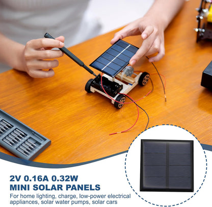 MECCANIXITY 10PCS 2V 0.08W 0.04A Mini Solar Panels for Solar Power, Small Solar Photovoltaic Cells Charge DIY Electric Toy Materials Solar System Kits, 1.57" x 1.57"
