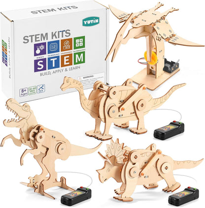 STEM Science Kits for Kids Ages 8-12 8-10, Wood Building Crafts Kits for Boys, STEM Toys for Ages 8-13 9 10 11 Year Old Gifts, Kids Science Engineering Experiment Projects, 3D Wooden Puzzles 10-12