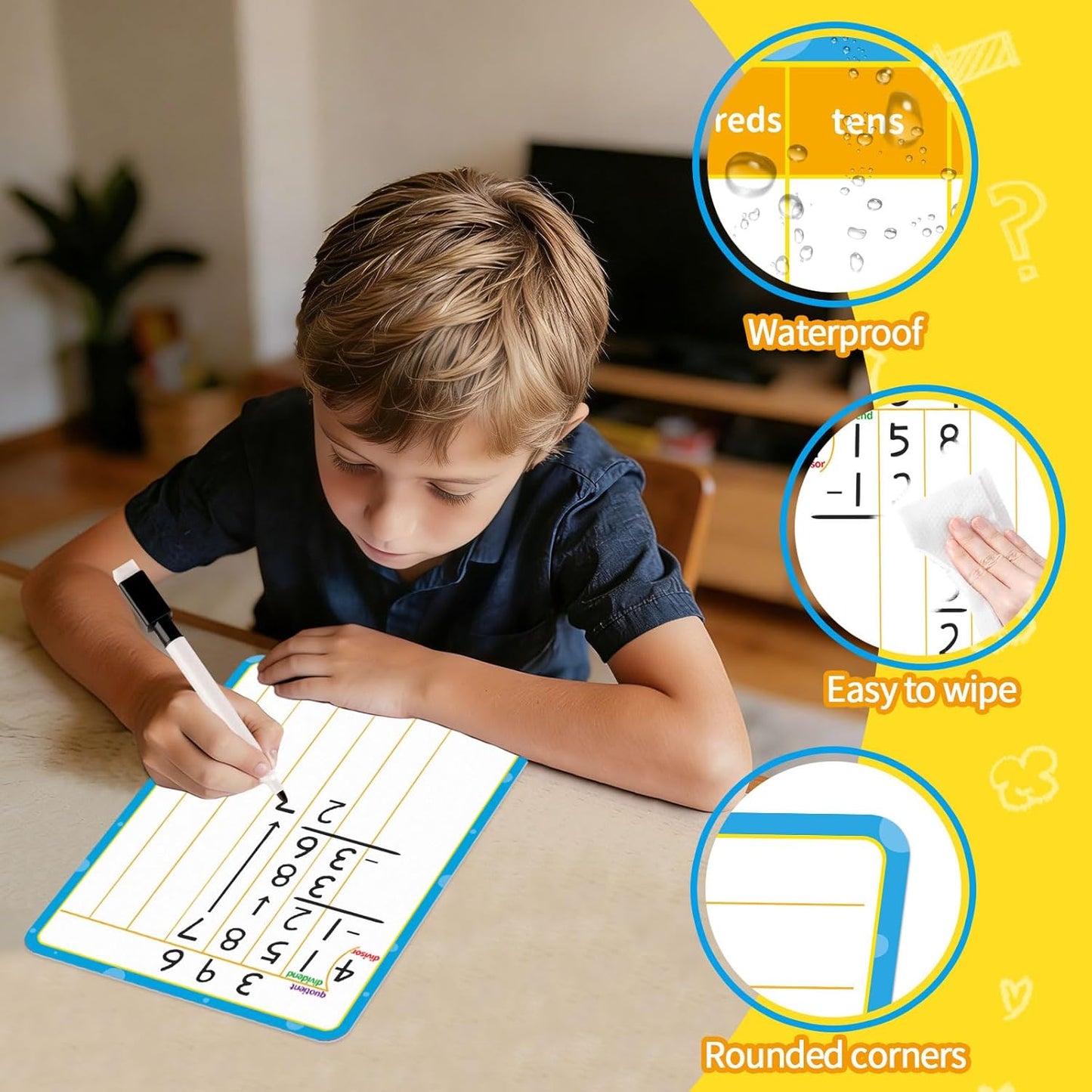 12 Pack Double Sided Value Chart Dry Erase Board,12" x 9" Multiplication Flash Cards,Math Manipulatives Small White Board for Kids,Math Games Chart for Preschool Learning,Homeschool Essentials