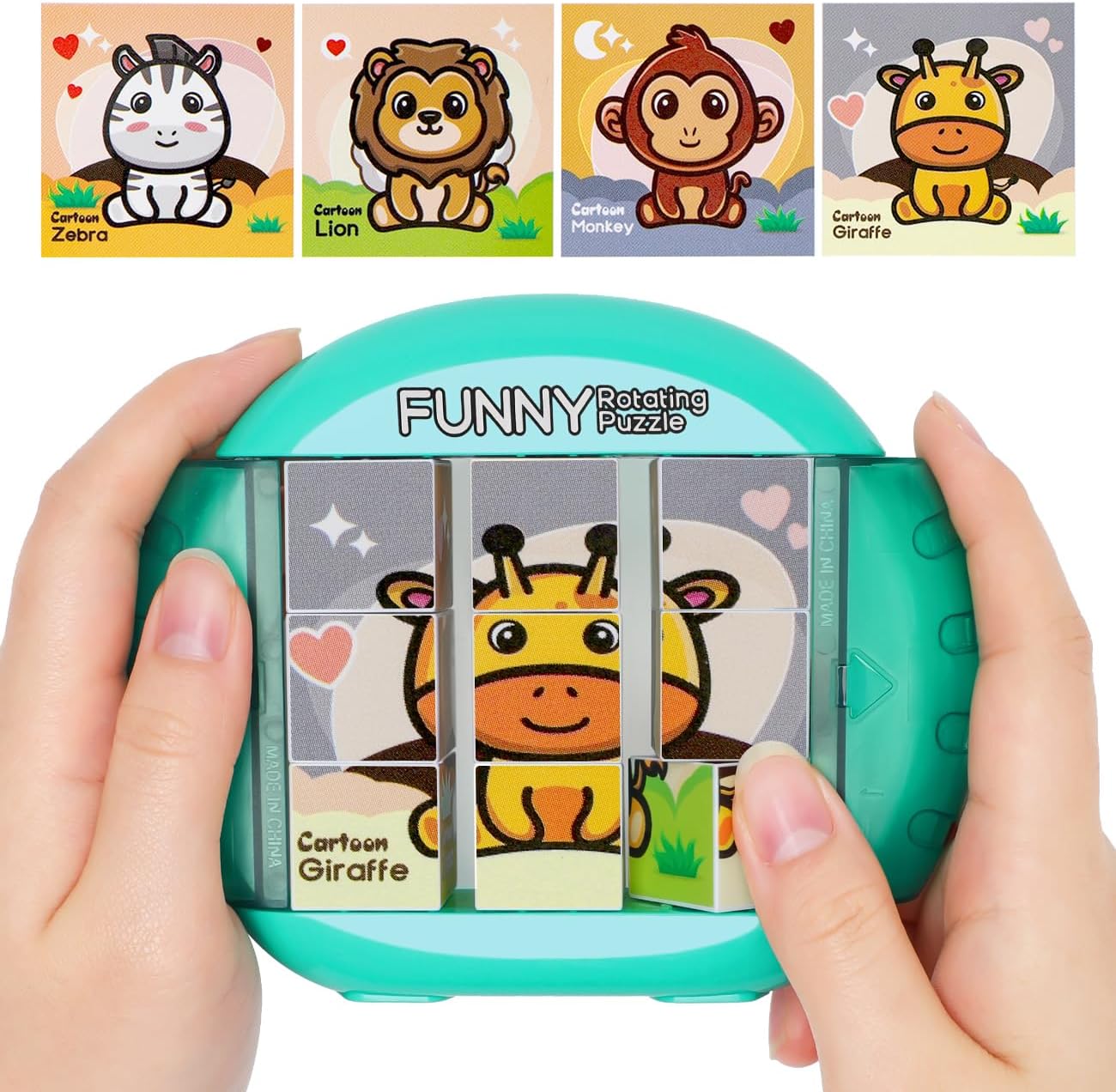 Rotating Puzzle for Kids 3 4 5 6 7 8 Year Old, 4 Puzzles in 1, Toddlers Travel, Car, Airplane, Road Trip Activities, Fine Motor Skills, Fidget, Gift for Boys & Girls Ages 3+ (Dinosaur)