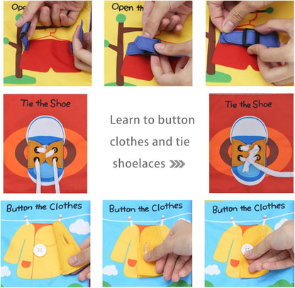beiens My Quiet Books - Soft Activity Books for Babies, Toddler Learning Sensory Story Book, Life Skill Education & Identify 3D Cloth Books for Infants, Non Toxic Boys and Girls Soft Toys