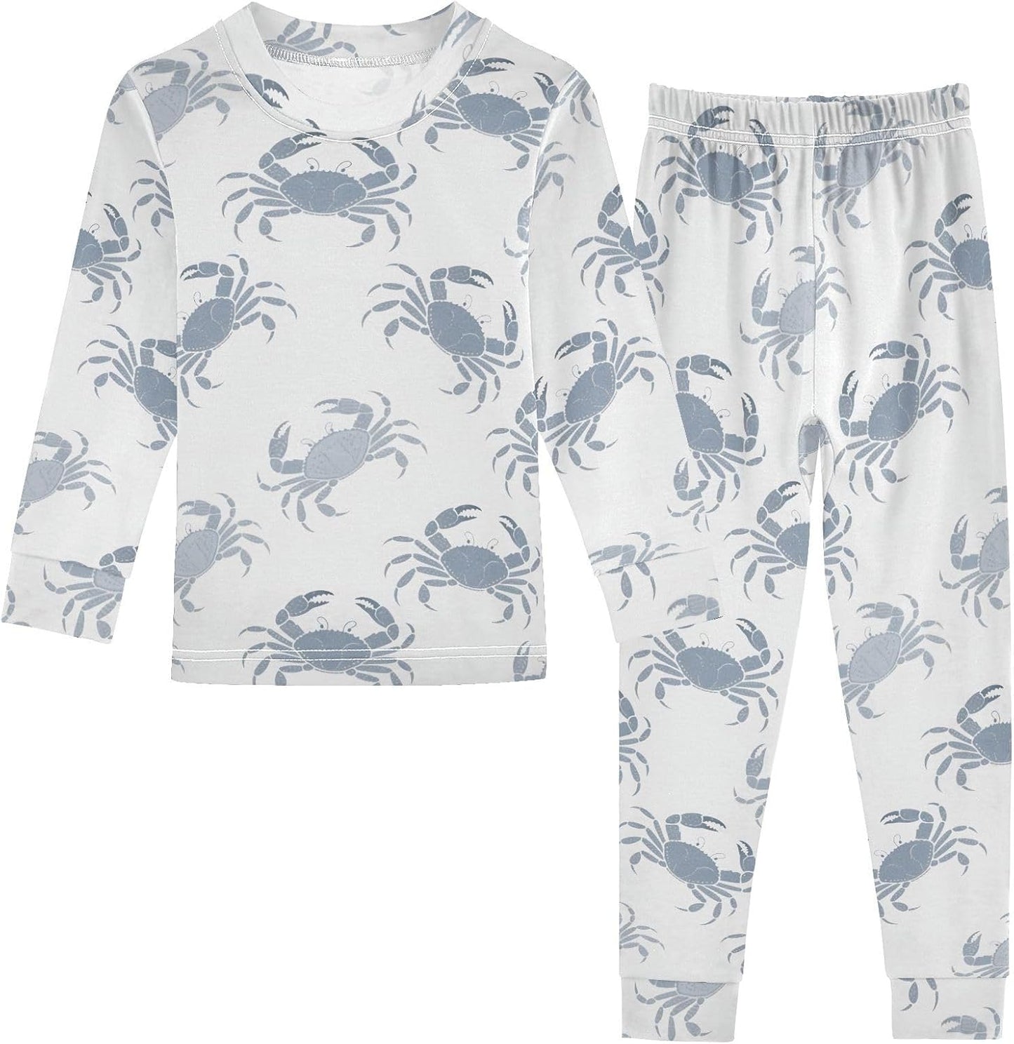 ALAZA Shark Starfish Palm Tree 2 Piece Pajama Set Long Sleeve Top and Pants Sleepwear Unisex - Colors B
