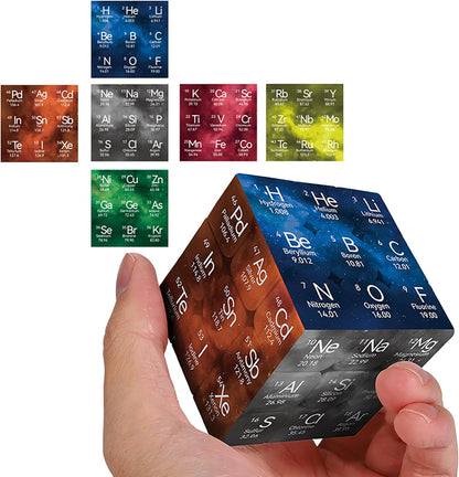 Periodic Table 3x3 Speed Cube, UV Printing Element Cube Magic Cube Educational Puzzles Toys for Kids,Beginners and Adults (Stickerless) Black