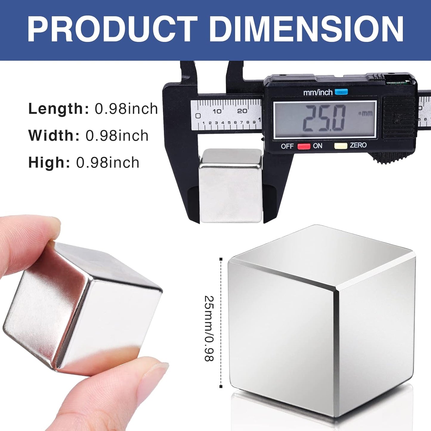 MIKEDE Neodymium Magnet Super Strong, Super Strong Powerful Rare Earth Magnets for Stud Finder and Science Project- One Piece