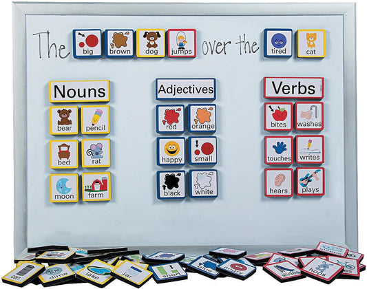 Fun Express Sentence Building Foam Magnets 103 Pieces - Educational Toys for Kindergarten Classroom Must Haves | Speech Therapy Materials & Learning Games for Kids | Sight Word Games & Reading Tools