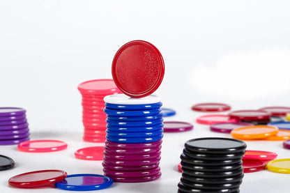 Smartdealspro 300pcs 1 Inch 10 Colors Opaque Plastic Learning Counters Counting Mini Poker Chips Game Tokens