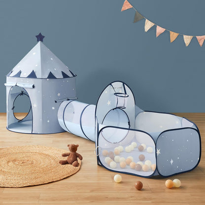 Tiny Land Play Tunnel and Ball Pit for Toddlers, 5pcs Indoor Playground - Foldable Pop Up Tents with Carry Bag, Outdoor Playhouse with Crawling Toys & Play Tent, Gift for Boys and Girls