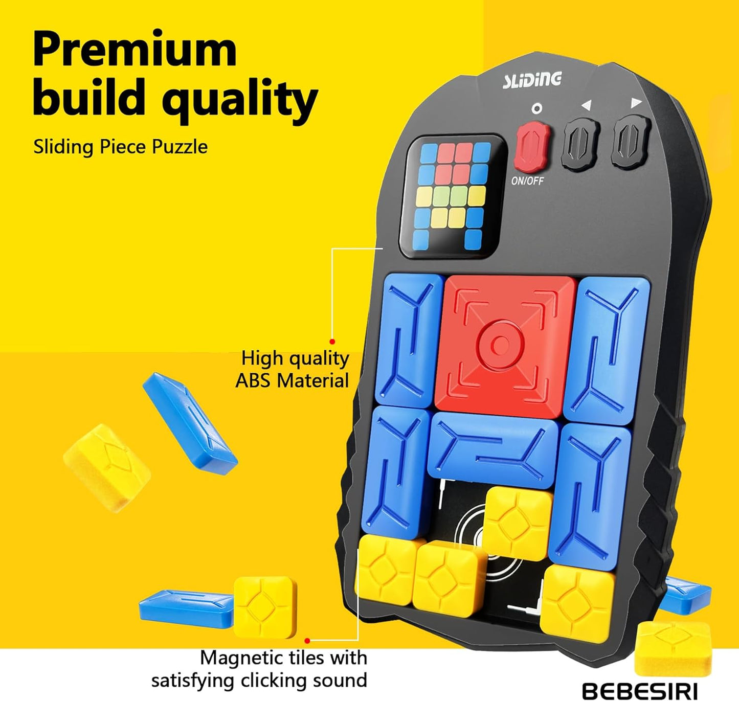 Super Slide Puzzle Game - 500+ Levels Brain Teaser | Electronic Sliding Puzzle Toy for All Ages | Fun Unblocking Logic Game for Kids & Adults