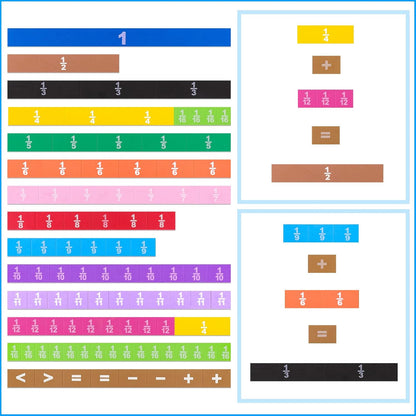 Meetory 134 Pcs Magnetic Fraction Tiles & Fraction Circles - Math Manipulatives for Preschool Elementary School Educational Resources Classroom Educational Kit