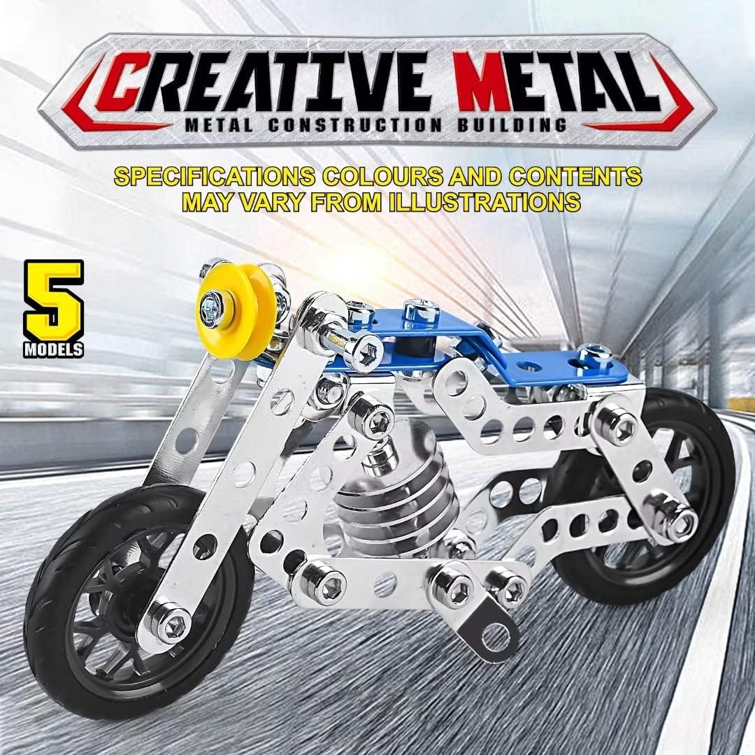 Ferthor Fun 7 in 1 STEM Toys,Creative Set for Boys Age 8-12,Learning Engineering Kids Building Blocks Model Kits,Metal Construction Toys for Kids 8 9 10 11 12+ Year Old(180PCS No Motor)