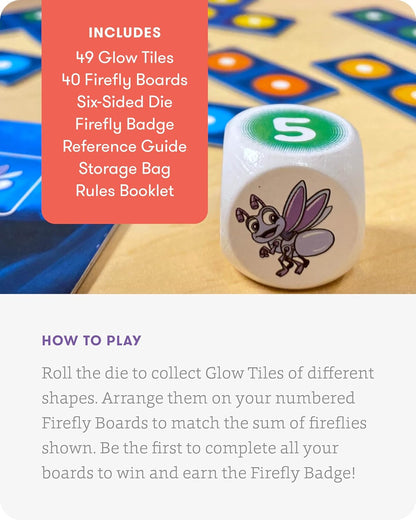 SimplyFun Glow Spotters - A Visual and Adventurous Math Game for Kids, Earn Your Firefly Badge with Addition - 1 to 4 Players, for Kids Ages 5 & Up