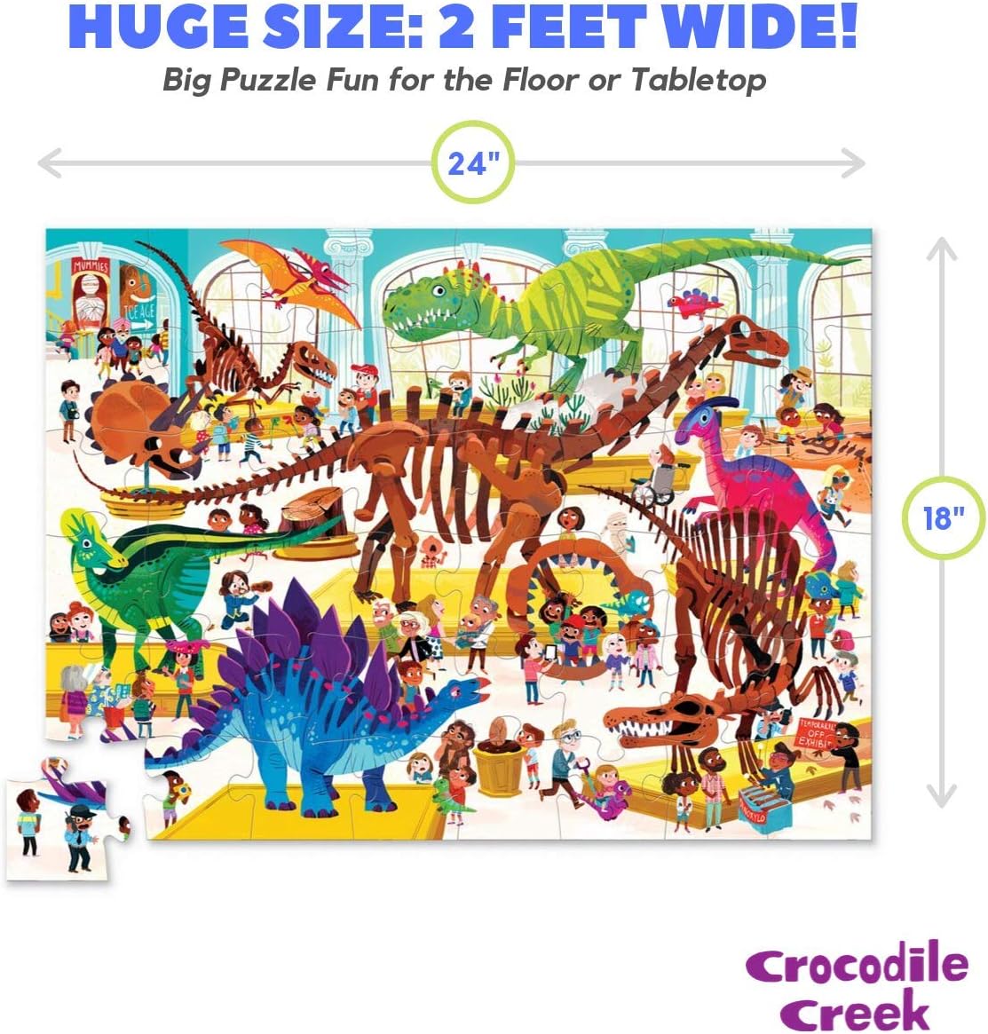 Crocodile Creek Above + Below 48-Piece Jigsaw Floor Puzzle - Fun Floor Puzzles for Kids Ages 4-8, Jumbo Unicorn