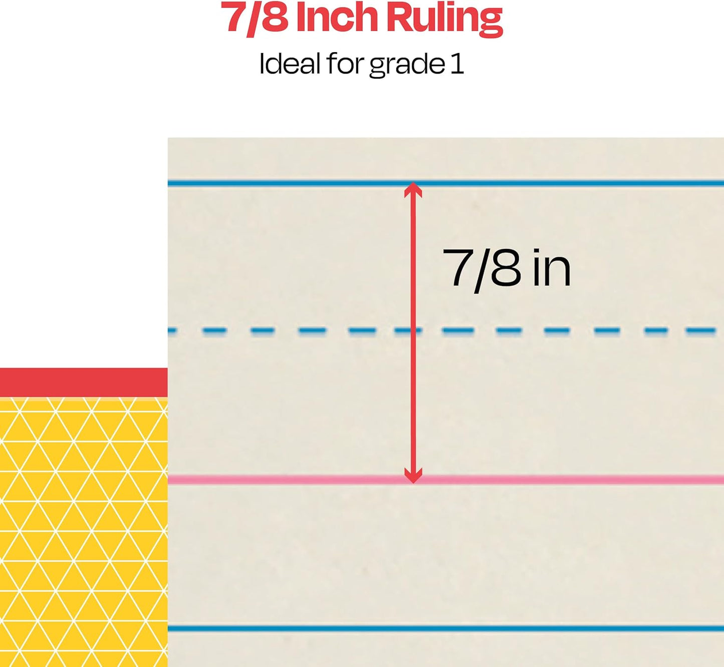 School Smart Zaner-Bloser Writing Paper, Handwriting Practice Lined Paper, Grade 2 to 3 Learning, 1/2 Inch Rule, 10-1/2 x 8 Inches, 500 Sheets