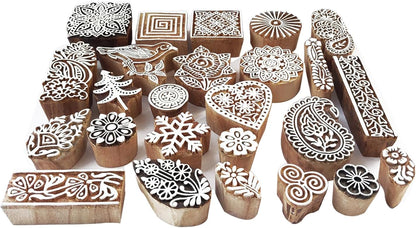 Royal Kraft Assorted Wooden Block Printing Stamps (Set of 10) Bulk01_10