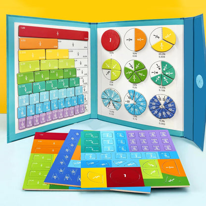 Magnetic Fraction Educational Puzzle Fraction Tiles and Circles, Equip Magnetic Score Disk Demonstrator,Math Manipulatives Enhance Early Primary School Students Mathematical Skills