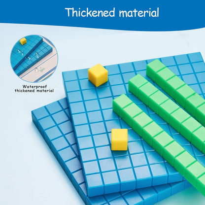 Base Ten Blocks Plastic 143 pcs Math Manipulatives Kindergarten Counting Cubes for Kids Math,Place Value Blocks for Early Counting Math Toy for 1st Grade