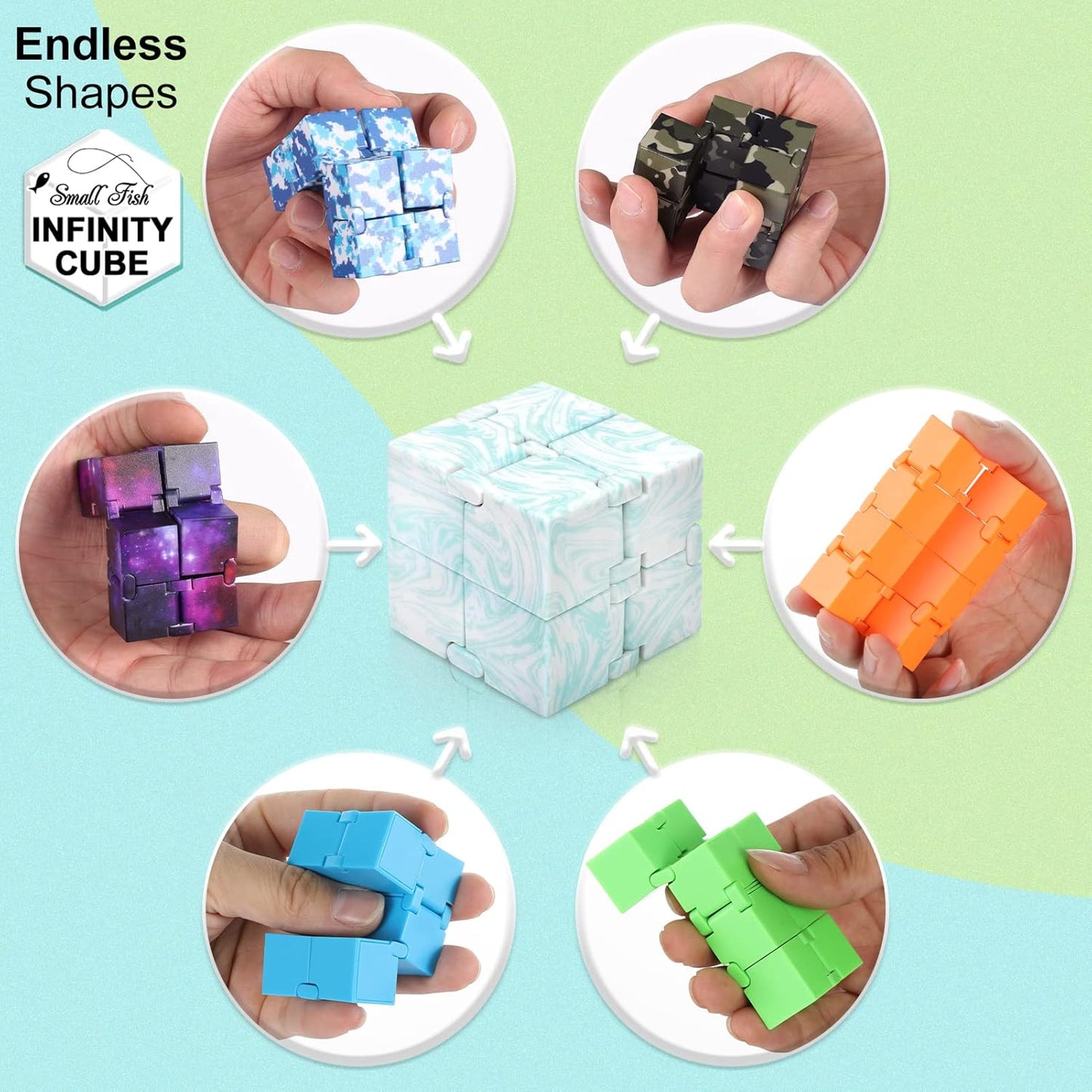Infinity Cube Sensory Fidget Toy, EDC Fidgeting Game for Kids and Adults, Cool Mini Gadget Best for Calming and Stress Relief and Kill Time, Autism Toys Dementia Gift Stocking Stuffers