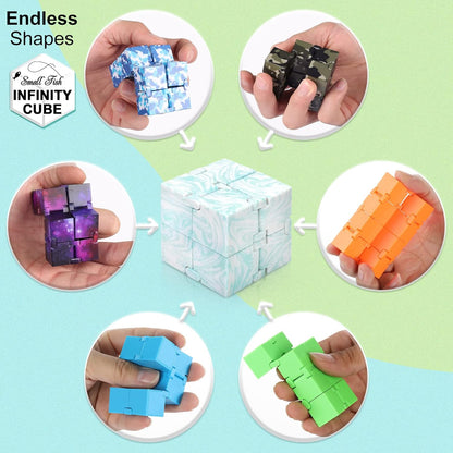 Infinity Cube Sensory Fidget Toy, EDC Fidgeting Game for Kids and Adults, Cool Mini Gadget Best for Calming and Stress Relief and Kill Time, Autism Toys Dementia Gift Stocking Stuffers